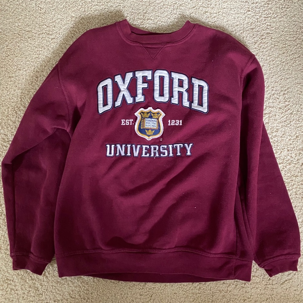 Maroon Oxford crewneck